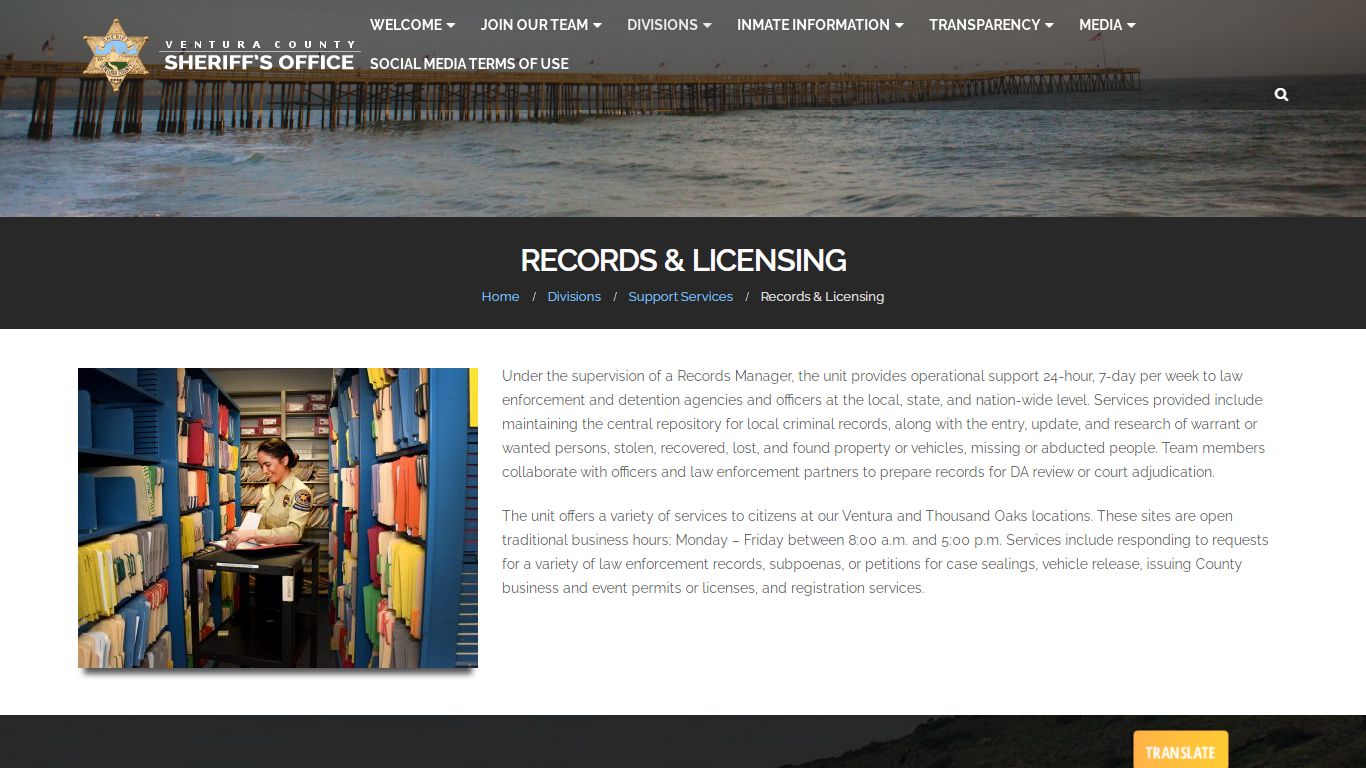 Records & Licensing - Ventura County Sheriff's Office